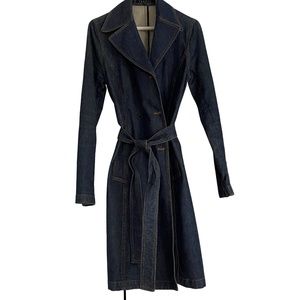 Theory Double Breasted Denim Coat